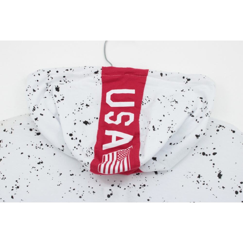 New Southpole Hoodie Shirt 4XB White Short Sleeve Splatters StreetWear Gorpcore - Picture 9 of 10